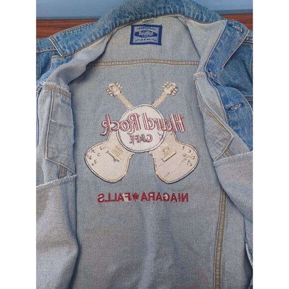Vintage Hard Rock Cafe Jacket Mens Small Jean Denim Trucker Niagara Falls - Picture 4 of 9